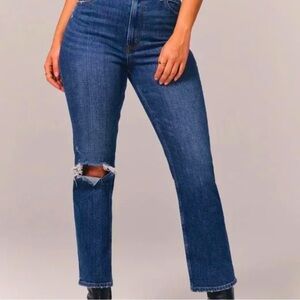 Abercrombie & Fitch Curve Love ‘The Ankle Straight’ Ultra High Rise Jeans.